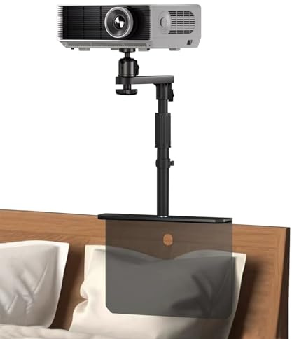 Bed Sofa Projector Stand, Height Adjustable Projector Mount Base, 360° Rotation, Universal Bedside Bracket Holder Compatible with XGIMI, VANKYO, Epson, Jinhoo, AuKing Projectors