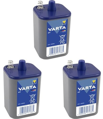 VARTA V430 LONGLIFE 4R25X light disposable batteries, main application in security devices, e.g. alarm systems, permanent light lamps or flashing lamps (Pack of 3)