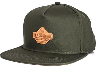 Blackskies® Essentials Snapback Cap Kinder | Kids-Basecap Jungen & Mädchen, Stylische Kappe, Coole Mütze, Geburt, Taufe, Baseball, Schirmmütze - Grün-Grün-Braun L