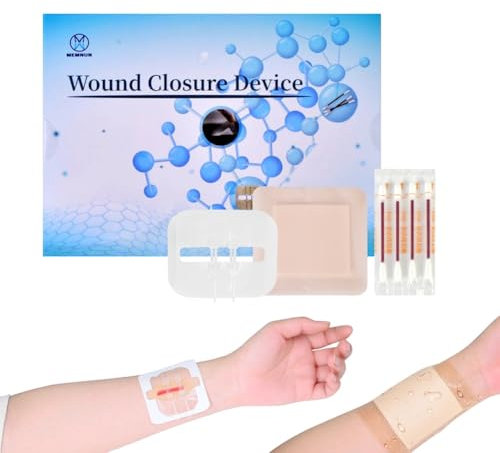 MEMNUN Wundnahtstreifen Strips,Steri Strip Wundverschlussstreifen,Erste-Hilfe-Set mit Jodtupfern,Wundverbände,Wundschließstreifen,Wundgel,umfassende,Wundpflege-Verbandstreifen Wundverschluss