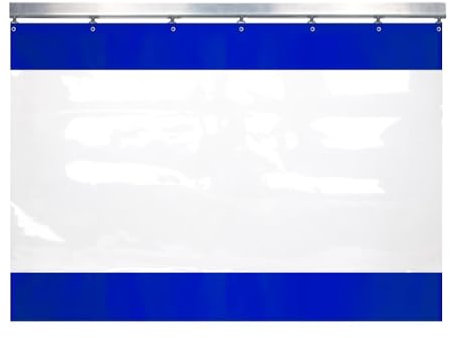 Rygcrud Portes De Maison Rideaux De Séparation De Garage pour Les Espaces De Travail, Panneaux Industriels en Vinyle Bâche Transparente avec Rail Droit, Patio Extérieur Cloison Étanche(13x7.2FT)