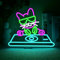 SIGNSHIP DJ Musik Katze Neon Schild, Cat DJ Led Schild Dimmbar für Wanddekoration, Led Neon Sign Zeichen Licht, Leuchtschild Wand Dekor für Bar,Wohnkultur,Herrenhöhlen,Clubs,Party