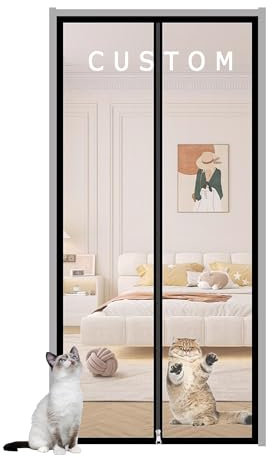 Custom Size Pet Screen Door Insects Protection Door Mesh, Cat Resistant Scratch Proof Mesh Mosquito Screen Door, Prevent Pet Escape Door Curtains (Custom Size)