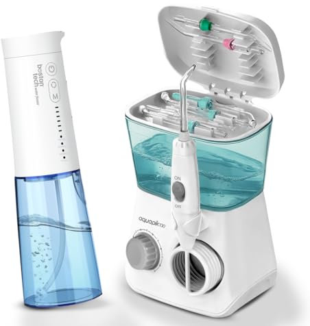 Boston Tech Aquaik DUO Detal Irrigator Aquaik 100 Dekto Aquaik ONE Portale Detit Consigliato per rimuovere la placca, prendersi cura dei denti ortodontici Imlat Home Travel Ue