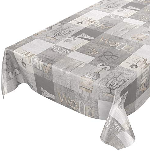 ANRO Wachstuchtischdecke Wachstuch Wachstischdecke Tischdecke abwaschbar Industry Modern Used Look Industrie 220x140cm eingefasst