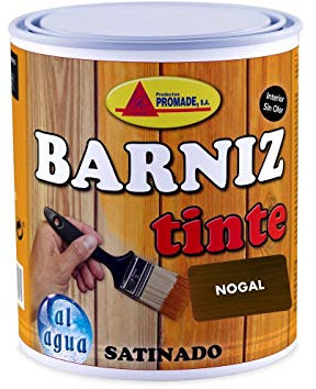 Promade - Barniz Tinte Satinado al Agua – Barniza, Decora y Protege Maderas de Interior -750 ml (Nogal)