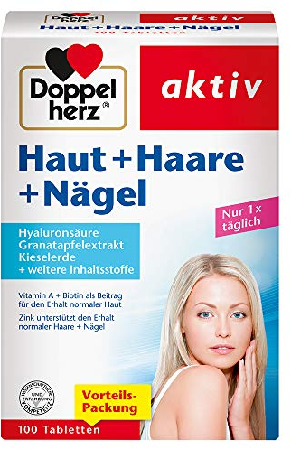 Doppelherz Haut Haare Nägel – Mit Zink als Beitrag zum Erhalt normaler Haut, Haare und Nägel – 100 Tabletten