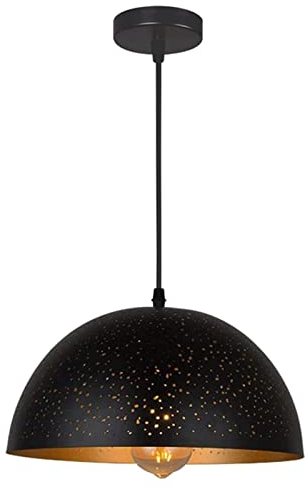 Modern Pendelleuchte Retro Industrielle Pendelleuchte Türkische Lampe Marokkanische Radierung Kronleuchter Vintage Metall Poröse Arabische Deckenleuchte for Küche Café Shop Bar Wohnzimmer Restaurant (