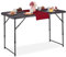 Relaxdays Campingtisch, klappbar, HBT: 53,5x120x60 cm, Kunststoff, Stahl, wetterfest, 6 Personen, Gartentisch, grau