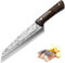 Fubinaty Chef's Knife 7 Inch Professional Kiritsuke Knife Handmade Forged Cooking Knife High Carbon Steel Full Tang Kitchen Slicing Knife with Wooden Handle