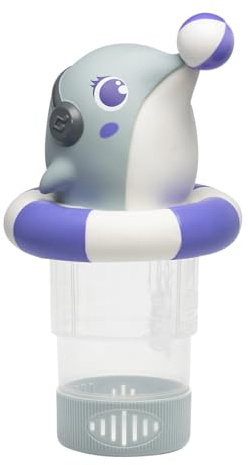 Flotador de clorina de piscina, soporte de tabletas de cloro de dibujos animados - Clorador versátil para spa y spa