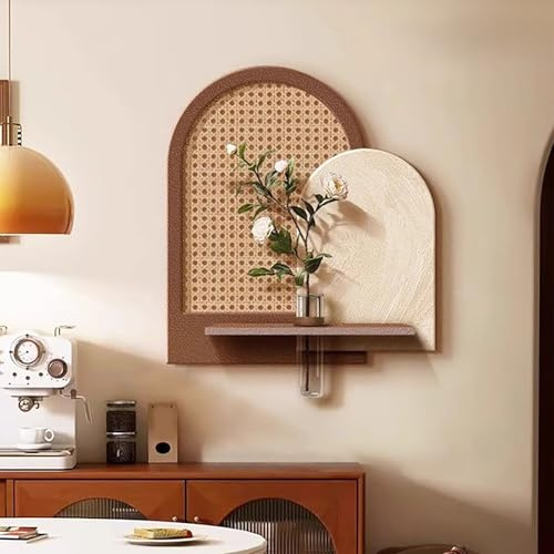 ZYZSY Escultura Decorativa De Pared 3D, Pintura Mural Moderna con Plantas simuladas, decoración de Pared para la Nueva casa, decoración de Oficina, Regalo de cumpleaños(Brown-1,70 * 76cm/27.5 * 30in)