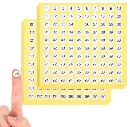 3000 calcomanías de números pequeños, 15 juegos de 1 a 200 etiquetas redondas consecutivas, calcomanías autoadhesivas de números redondos de 0.4 pulgadas, calcomanías de inventario para organización