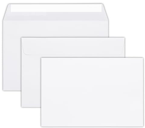 6x9 Booklet Envelopes - 250 Pack - Self Seal Mailing Envelopes - White Letter With Peel & Seal Closure - Open-Side - 28 Lb Paper - Plain for Business and Personal Use
