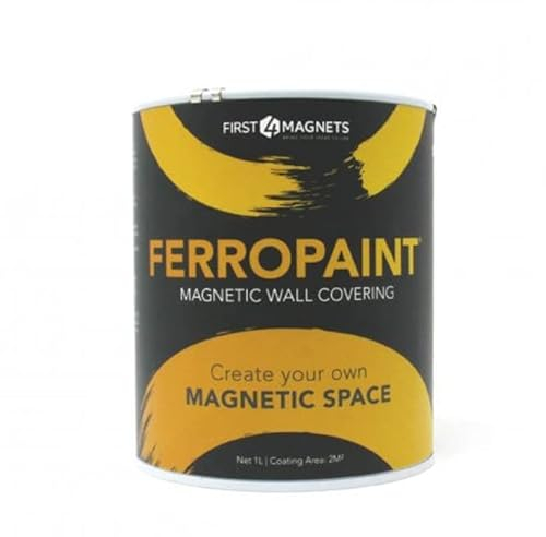 FerroPaint® Charcoal Magnetic Paint for Walls, Bedroom, Office, Kitchen, Playroom, Classroom, DIY and Renovation - 1 Litre