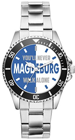KIESENBERG Magdeburg Geschenk Artikel Idee Fan Uhr 20351