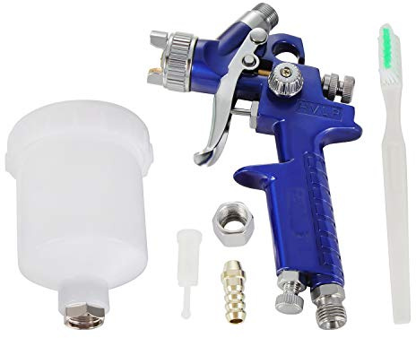 FLYN HVLP sprutpistol lackeringspistol spraypistol tryckluftspistol färgsprutpistol set med 1,0 mm munstycke för billack 150 ml