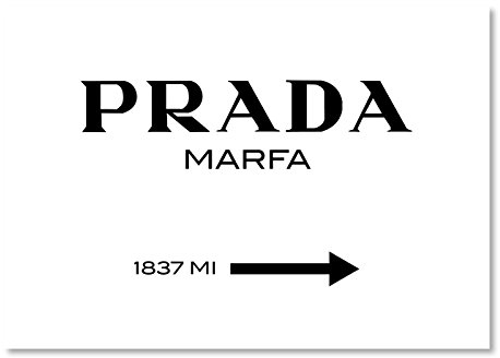 Poster Modeschild Wegweiser zum konsumkritischen Marfa Kunstwerk in Texas, ungerahmt 50 cm breit x 40 cm hoch, Dekoration, Kunstdruck, Dekoration für Haus (Ungerahmt 50 cm x 40 cm)