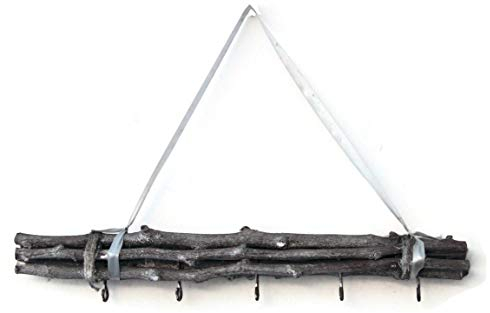 Bada Bing Weidenzweige 5 Haken Grau mit Silber Band zum Aufhängen Naturprodukt Dekobündel 39