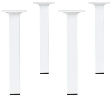 Möbelstützen 4er Set Ausführung Eckig Weiß 25 x 25 mm Höhe 700 mm Tischbeine
