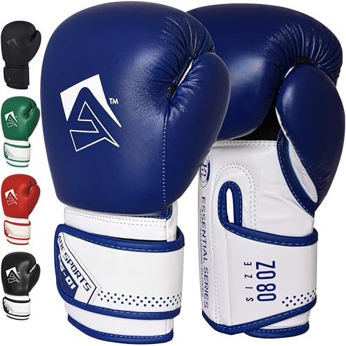 AQF Boxning Handskar För Träning Och MMA Muay Thai Boxningssäck Sparring MMA-Handskar För Kickboxning Fighting & Boxningssäck Med Extra Lager Av Stoppning (8oz, Bla)
