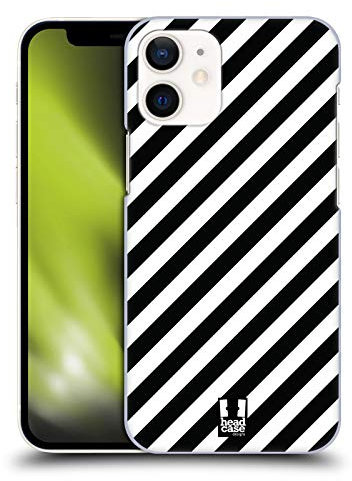 Head Case Designs with Zebra Print Black And White Patterns Hard Back Case and Matching Wallpaper Compatible With Apple iPhone 12 Mini