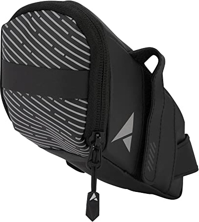 Altura Cycling Saddle Bag - Unisex Nightvision Bike Bag for Essentials, Reflective Saddle Bags for Bicycles with Light Loop, Mountain Bike Accessories, MTB Accessories, Black, 0.6L
