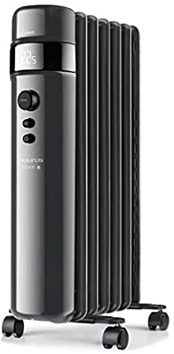 Taurus Agadir 1500 CONNECT - Radiador de aceite. Radiador eléctrico. Pantalla digital. Temperatura ajustable. Temporizador 24h. 3 niveles de potencia + modo ECO. Ruedas. 1500W. Silencioso.