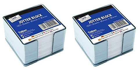 Celino® 2 x 400 LOOSE SHEETS MEMO BLOCK PAPERS NOTE OFFICE JOTTER IN PLASTIC CUBE HOLDER
