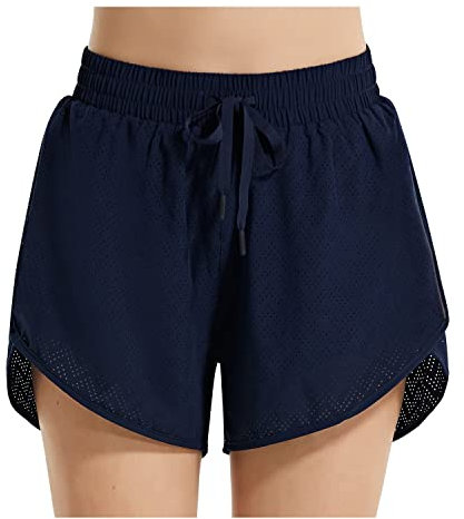 baleaf Pantaloncini da Bagno Donna UPF 50+ Asciugatura Rapida Costume da Bagno da Mare Surf con Tasca Bla Scuro 3XL