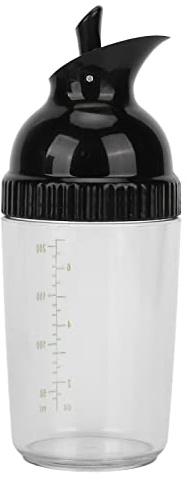 Fdit Botella Mezcladora de Aderezo para Ensaladas, Coctelera para Aderezo para Ensaladas, Botella para Aderezo para Ensaladas Coctelera para Aderezo para Ensaladas de 200 Ml Contenedor (Negro)