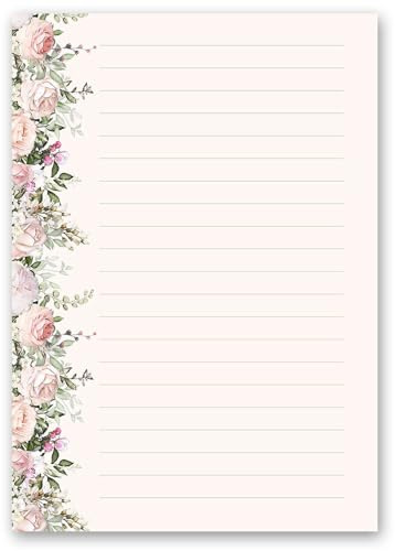 100 ark brevpapper rosa DIN A5 (210 x 148 mm), 90 g/m² rosor