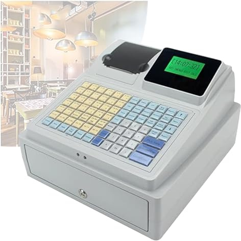 Cash Register 81 Keys LED Digital Display English for Restaurant Supermarket Retail - Basic Electronic Cash Register Till