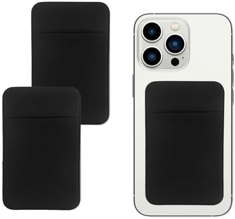 HREDZEO Tarjetero para Móvil,2 Pcs Tarjetas de Teléfono Celular Tarjetero Acoplado al Teléfono Móvil Tarjetero Movil Adhesivo para Tarjetas de Identificación