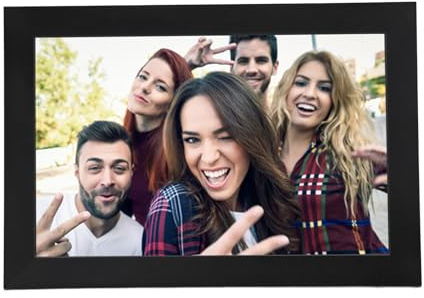 Cadre Photo Numérique WiFi 10 Pouces, Cadre Photo électronique Grand écran IPS, Prend en Charge la Vidéo Musicale, Partagez des Photos Instantanément avec L'application Frameo,
