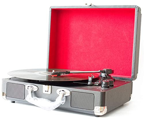 SGKOMN Giradischi con Design retrò a Valigia, Giradischi Bluetooth, Supporta la Riproduzione Bluetooth, Compatibile con Le Dimensioni 18/20/30, velocità 33/45/78.