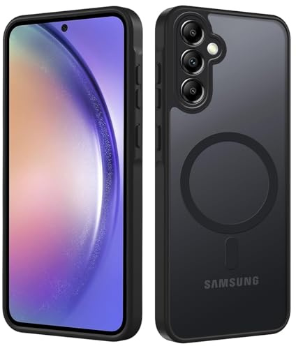 Tawarror Magnetiskt fodral för Samsung Galaxy A54 5G, halvgenomskinligt matt fodral för Samsung A54 PC baksida reptålig TPU stötsäker anti-fingeravtryck halkfri tunn mobiltelefon skyddande fodral