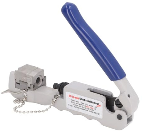 Pince à Sertir Coaxiale Multifonction – Outil de Compression pour Connecteurs F/BNC/RCA, Compatible Câbles Coaxiaux RG58 RG59 RG6 RG7 RG11