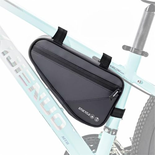 Jilskl Bolsa de Bicicleta, 2L Triangular de Bicicleta, Bolsa Triangular Impermeable, Bolsa para Bicicleta Apta para Teléfonos Móviles, Llaves, Herramientas y Mini Bombas de Aire, Gris
