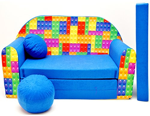 millybo Kindersofa Kinder Couch mit Schlaffunktion ausklappbar 3in1 Kinder Sofa Spielsofa mit Bettfunktion Mädchen Jungen Sitzsack Minisofa Schlafsofa Kinderzimmer Schlafsessel (C32)