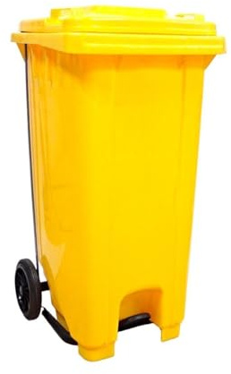 JARDIN202 - Contenedor de basura 120L - Con pedal - Amarillo