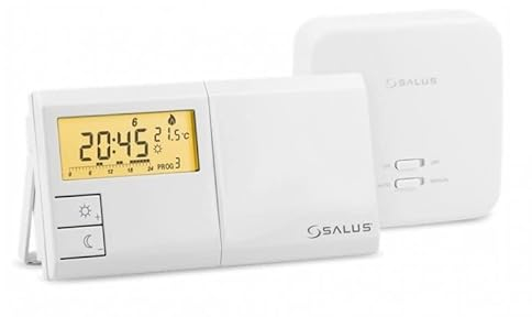Salus 091FLRFv2 Funk-Raumthermostat Elektronischer Temperaturregler Digital Thermostat mit Wochenprogramm und Empfänger