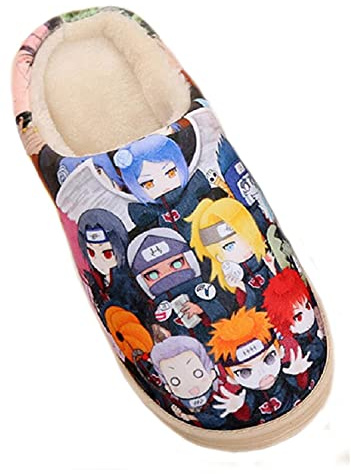 WANHONGYUE Anime Pantoufles de Maison Homme Femme Hiver Peluche Chaude Chaussons Intérieur Extérieur Antidérapant Slippers