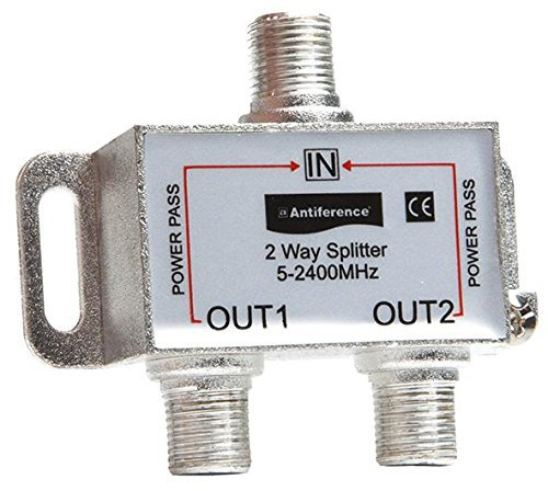 (ANTIFERENCE) Splitter inomhus 2-vägs, antenn/satellitförstärkare, fördelningsantenn satellitutrustning – AS02