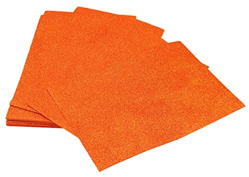 Namvo 20 st A4 glitterpapper kartong, gnistrande 250gsm glitterfärg kartong papper hantverkskort ark för gör-det-själv hantverksdekoration Orange