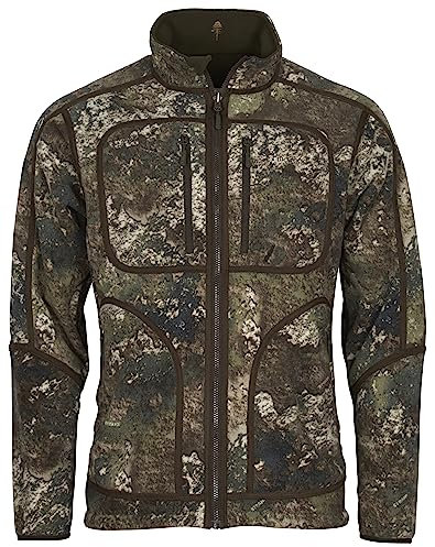 Pinewood Furudal Reversible Camou Fleece für Herren. Zum Wandern, Trekking, Jagd, Hundesport und vielen Outdoor-Aktivitäten (Jagd BRAUN/STRATA, L)