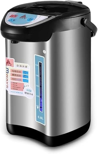Thermopot 5.8L Heißwasserspender Edelstahl Wasserkocher 750W Thermoskanne Tastensteuerung Wassertank für Schule Zuhause Büro Hotel