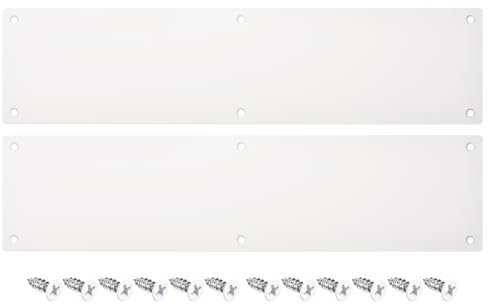 sourcing map 2 Plaques de Protection de Porte, 4 X 16 Pouces, en Aluminium, pour Porte D'Entrée Extérieure Ou Porte Arrière, Évite Les Coups de Pied, Blanc