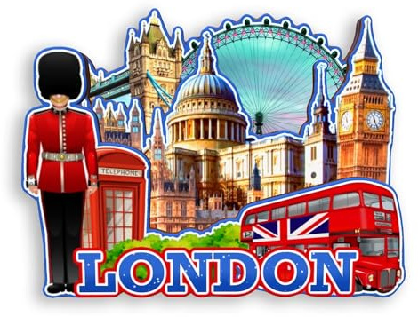 Quwsne Refrigerator Magnet London UK Fridge Magnet City Travel Souvenirs Tourist Gifts 3D Classic Landmarks Handmade Crafts Home Decoration -1437, QS-WC-1437