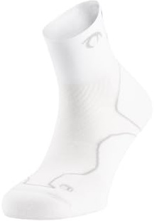 Lurbel Distance Three - Calzini da corsa bassi, unisex, senza cuciture, traspiranti, anti-odore e anti-vesciche, con ammortizzazione per la corsa, bianco, L